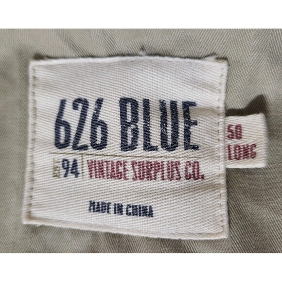 NWT Size 50 Long Men's tan sport coat blazer jacket By 626 Blue Vintage Surplus - Picture 4 of 7